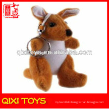 Kangaroo plush toy with metal keyring